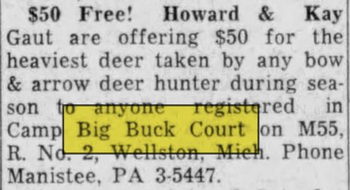 Big Buck Court - Sep 28 1958 Article